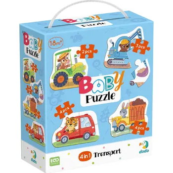 Puzzle DODO Puzzle Dopravní prostředky 4v1 (2,3,4,4 dílků)