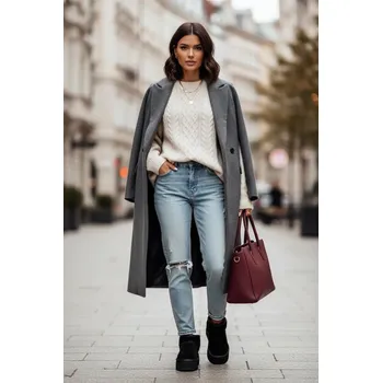 Dívčí sněhule Ženské sněhule z přírodního semiše černé Mairene 40