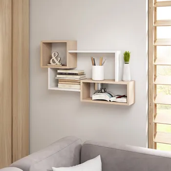 police Mirjan_zondo Nástěnná police Cyzara 005 (dub sonoma + bílý)