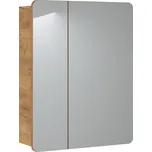 Comad Zrcadlová skříňka bez osvětlení Aruba White 60 dub zlatý craft
