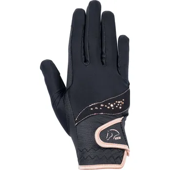 Jezdecké rukavice HKM Rukavice jezdecké Rosegold Glamour Style HKM, černé M