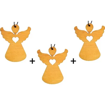 Vůně do auta Dřevěná vůně do auta Andílek – sada 3 ks Vůně: Black Cherry