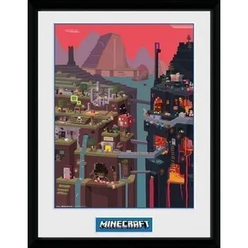 plyšák Minecraft Zarámovaný plakát - Svět