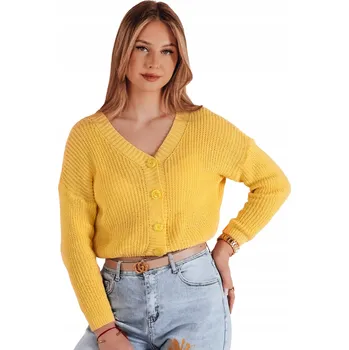 Dámský svetr DStreet dámský svetr žlutý oversize do pasu univerzální velikost