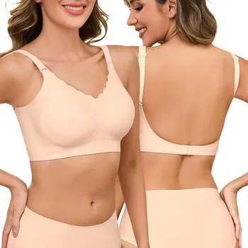 Podprsenka Bezešvá podprsenka bez zad s odnímatelnými ramínky V Tělové Barvě XL