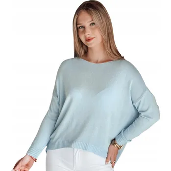 Dámský svetr DStreet dámský svetr modrý asymetrický k bokům univerzální velikost