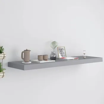 police Nástěnná police, šedá, 90x23,5x3,8 cm, MDF