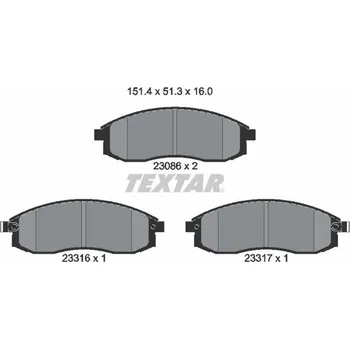 Brzdová destička Sada brzdových destiček, kotoučová brzda TEXTAR 2308602