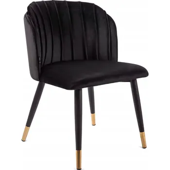 Jídelní židle Křeslo do obýváku Čalouněné sametové glamour křeslo černé 53x54x80 cm