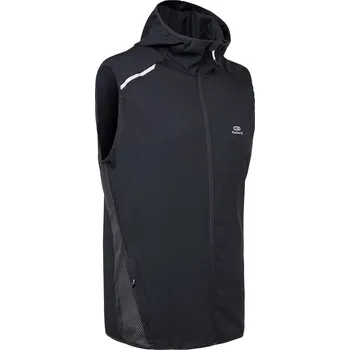 Pánská bunda KALENJI Pánská běžecká větruodolná vesta Kiprun Run 100 S ČERNÁ