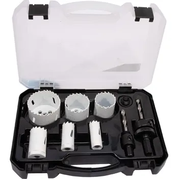 XTLINE Sada vykružovacích bimetalových korunek 9 dílů | 19-57 mm, plastový box