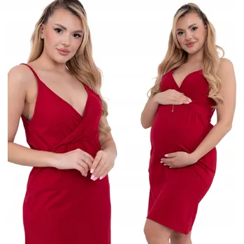 Dámská noční košile NOČNÍ TĚHOTENSKÁ KOŠILE DO KOJÍCÍ NEMOCNICE NA RAMÍNKA 4XL