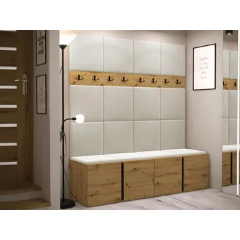 Předsíňová stěna Mirjan_zondo Předsíňová sestava Timothy V (dub artisan + dub artisan + černá) (Manila 02)