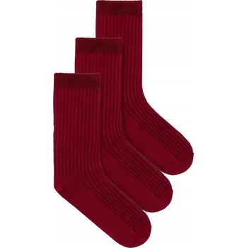 Pánské ponožky Ponožky KABAK bordó proužkované bavlněné 36-40 sada 3 ks
