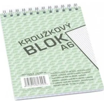 Blok s horní vazbou A6, čtvereček, 50 listů