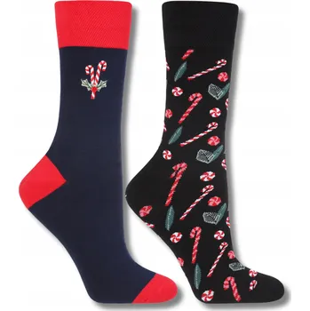 Pánské ponožky VÁNOČNÍ PONOŽKY SE STUŽKOU PONOŽKY DÁREK MORAJ 2 PÁRY 38-41