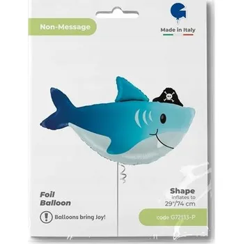 Balónek Žralok 29"/74cm fóliový balón nafukovací
