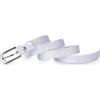 Opasek Pásek dámský klasický perleťový stříbrný 2 cm, obvod pasu 93-111 cm