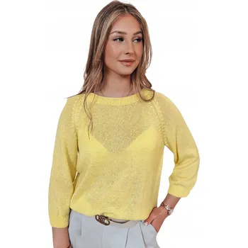 Dámský svetr DStreet dámský svetr žlutý klasický do pasu univerzální velikost
