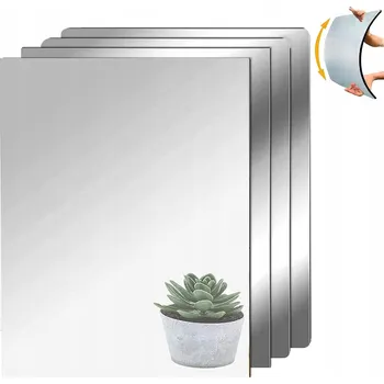 Zrcadlo Zrcadlo nástěnné akrylové čtvercové 30x30 cm, samolepící, 4 ks