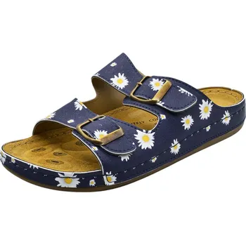Dámské pantofle Dámské zdravotní pantofle MEDILINE S182-002 blue flowers vel. 39