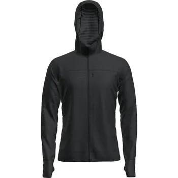 Pánská mikina pánská mikina s kapucí se zipem a dlouhým rukávem ICEBREAKER Men Mer 300 RF Descend LS Zip Hoodie BLACK - L