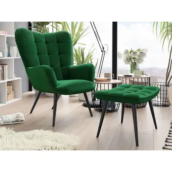 Křeslo Mirjan_zondo Křeslo s taburetkou Rena (Zelená)