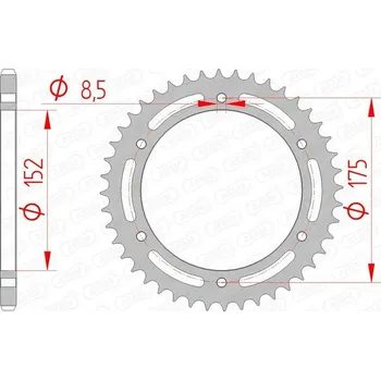 Nářadí na motocykly Ocelová standardní zadní řetězová kola AFAM 12301 - 520 12301-43