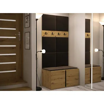 Předsíňová stěna Mirjan_zondo Předsíň Timothy IV (dub artisan + dub artisan + černá) (Manila 04)