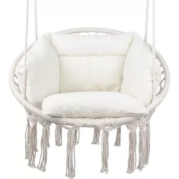 Křeslo Závěsné křeslo hnízdo VILA béžové s polštářem