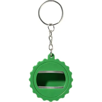 Reklamní Popcap RABS přívěšek na klíče s otvírákem na lahve, tmavě zelená