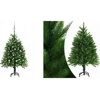 Vánoční stromek Umělý vánoční stromek se světýlky a ozdobami, 120 cm, zelený