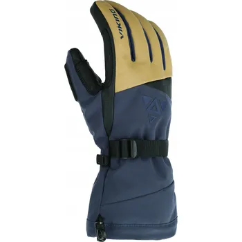 Rukavice Pánské lyžařské a snowboardové rukavice VIKING Norvik Pro, tmavě modré, kožené, velikost 7