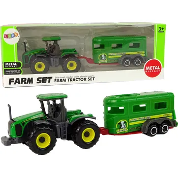autíčko Mamido Zelený traktor s přívěsem