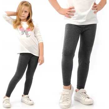 Dívčí legíny LAEMI dětské legíny dlouhé klasické bavlna šedé, velikost 128