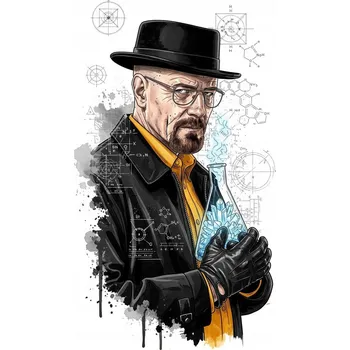 Fototapeta Nažehlovačka Termo Aplikace Nálepka na Oblečení WALTER WHITE BREAKING BAD