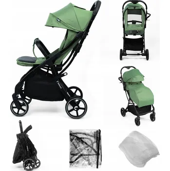 Kočárek Sportovní kočárek Kidnort Fjällräv zelený, 7 kg, nosnost do 22 kg, s polohovatelnou opěrkou zad