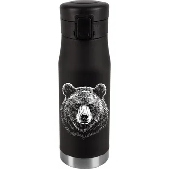 Termohrnek Termohrnek na čaj s gravírováním - Vánoce, narozeniny, stříbrný MEDVĚD 017