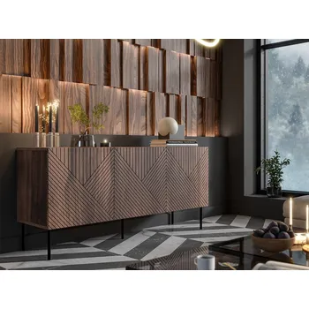 Komoda MOB Skříňka Azanat 150 3D (ořech warmia + černá)