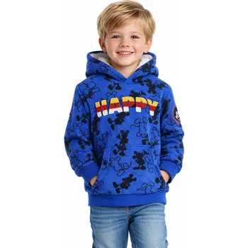 Chlapecká mikina Modrá mikina Mickey Mouse s nápisem Happy Velikost: 116