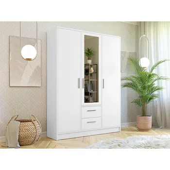 Šatní skříň MOB Šatní skříň Noralan 153 (alpská bílá) (se zrcadlem)