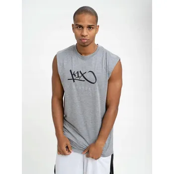 Pánské tílko SPORTOVNÍ TRIČKO BEZ RUKÁVŮ PÁNSKÉ ŠEDÉ TÍLKO K1X Hardwood NBA XL