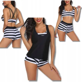 Dámské plavky Dámské plavky Tankini třídílné Rychleschnoucí Velikost L