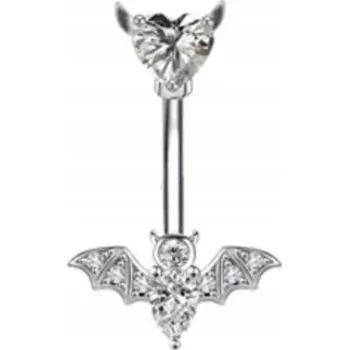 Piercing Piercing do pupíku do pupíku s kubickým Zirkon srdcem z netopýra