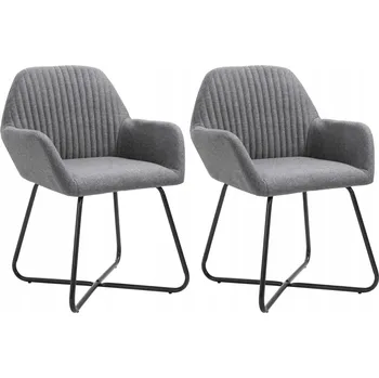 Jídelní židle Židle VidaXL látka šedá 2 ks