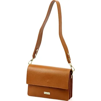 Kabelka MiaMore kabelka přes rameno z pravé kůže hnědá