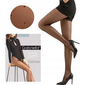 Dámské oblečení Gabriella Punčocháče s puntíky Puntina 20 den 471 chocco 3