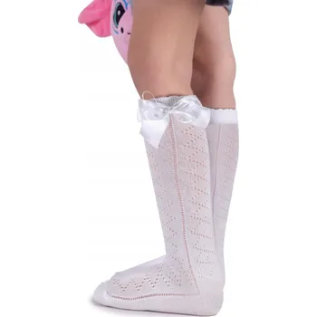 Dámské ponožky Dívčí podkolenky, prolamované bavlněné ponožky s mašlí 35-38 YOCLUB