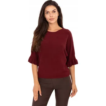 Dámský svetr Elegantní dámský svetr s volánky na rukávech