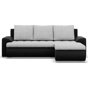 Rozkládací rohová sedací souprava Tokio VI, P šedá/černá